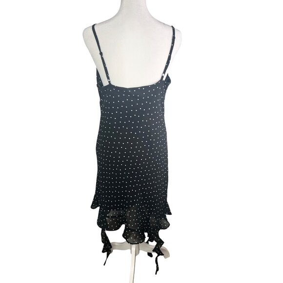Jessica Simpson Black & White Polka Dot Mini Dress With Ruffle Detail Medium - Picture 16 of 16